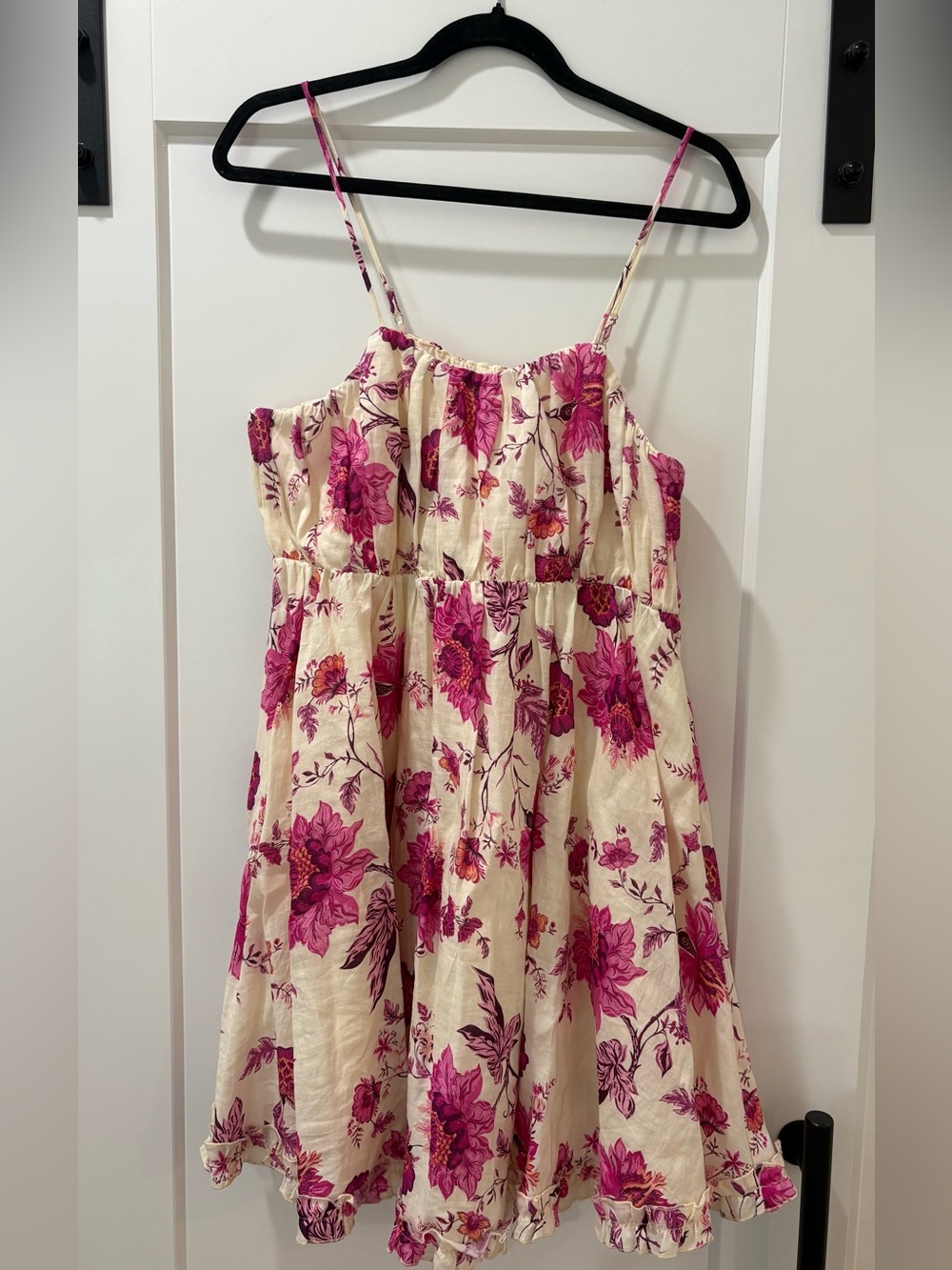 A Loves A Cream Mini Dress with Pink Floral Print